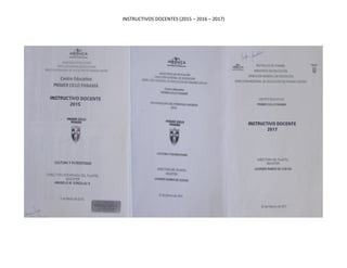 INSTRUCTIVOS DOCENTES (2015 – 2016 – 2017)
 