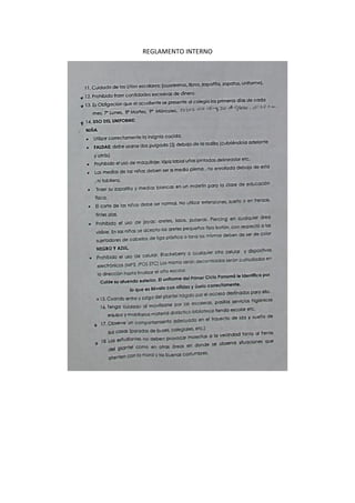 REGLAMENTO INTERNO
 