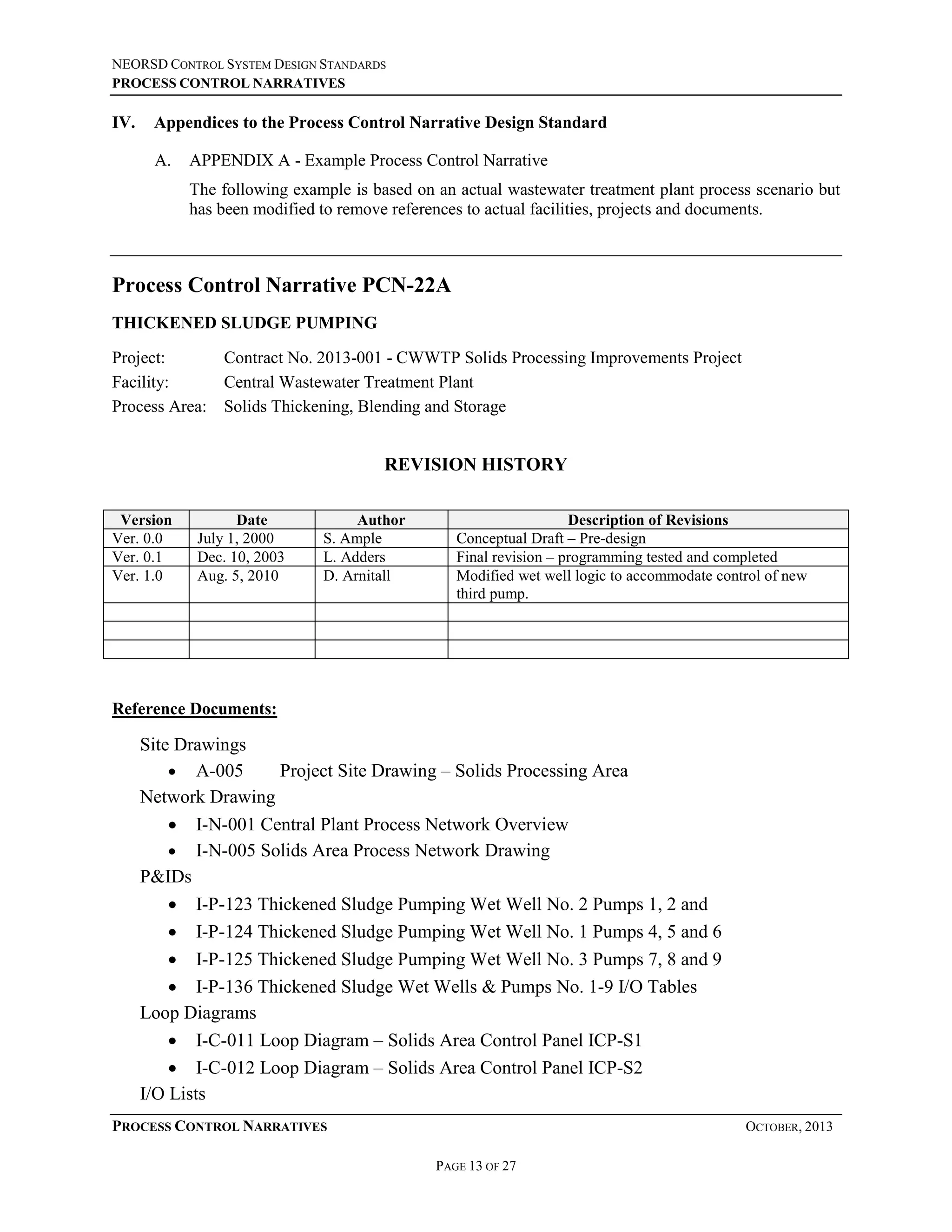 Estandar control narrative