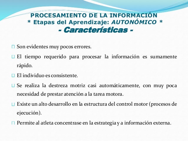 Aprendizaje Motor Etapas