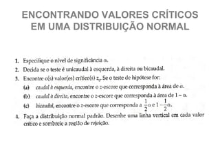 ENCONTRANDO VALORES CRÍTICOS
 EM UMA DISTRIBUIÇÃO NORMAL
 