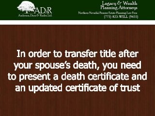 Estate Issues Following the Death of a Spouse