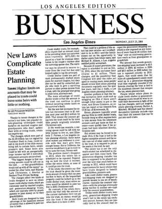 New Laws Complicate Estate Planning