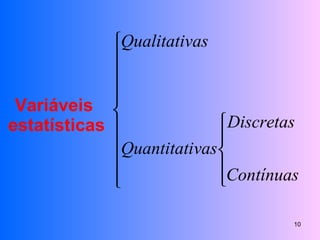 Variáveis  estatísticas 