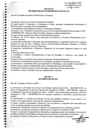 Estatuto da CDL de Araripina Pernambuco