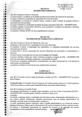 Estatuto da CDL de Araripina Pernambuco