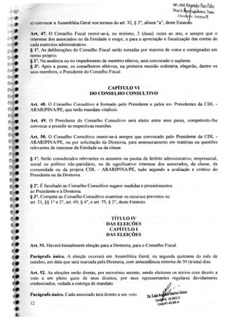 Estatuto da CDL de Araripina Pernambuco