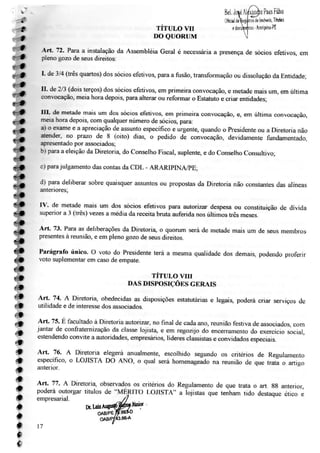 Estatuto da CDL de Araripina Pernambuco