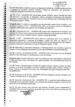 Estatuto da CDL de Araripina Pernambuco