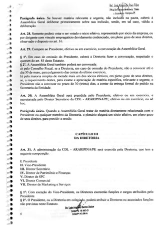 Estatuto da CDL de Araripina Pernambuco