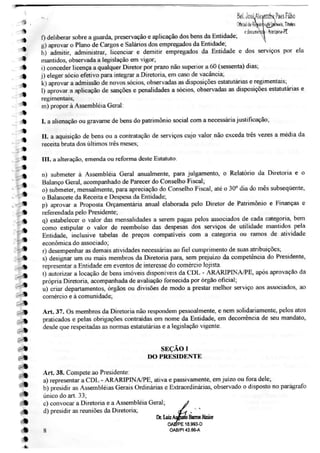 Estatuto da CDL de Araripina Pernambuco