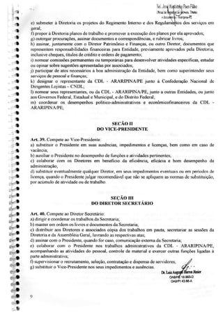 Estatuto da CDL de Araripina Pernambuco