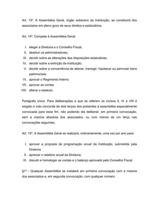 Estatuto da ONG Vale da Cidadania