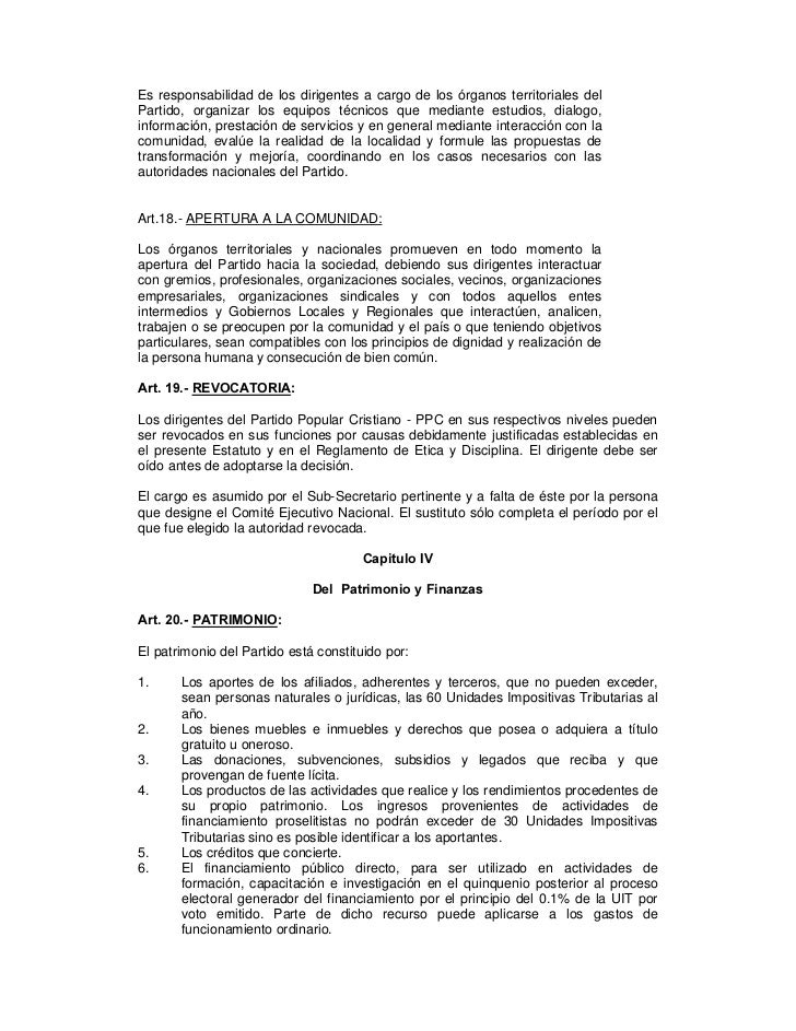 Estatuto del partido popular cristiano