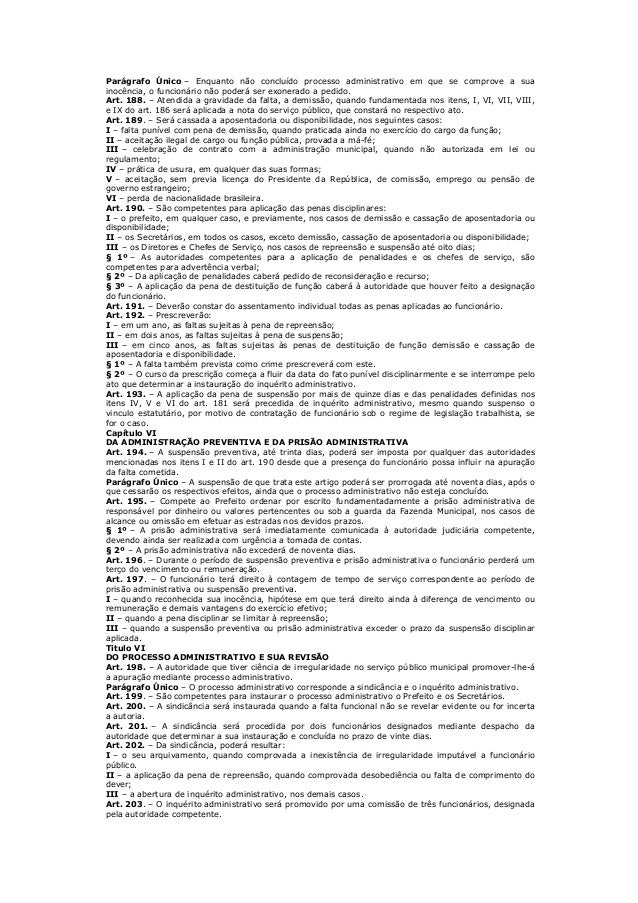 Estatuto do servidor municipal.