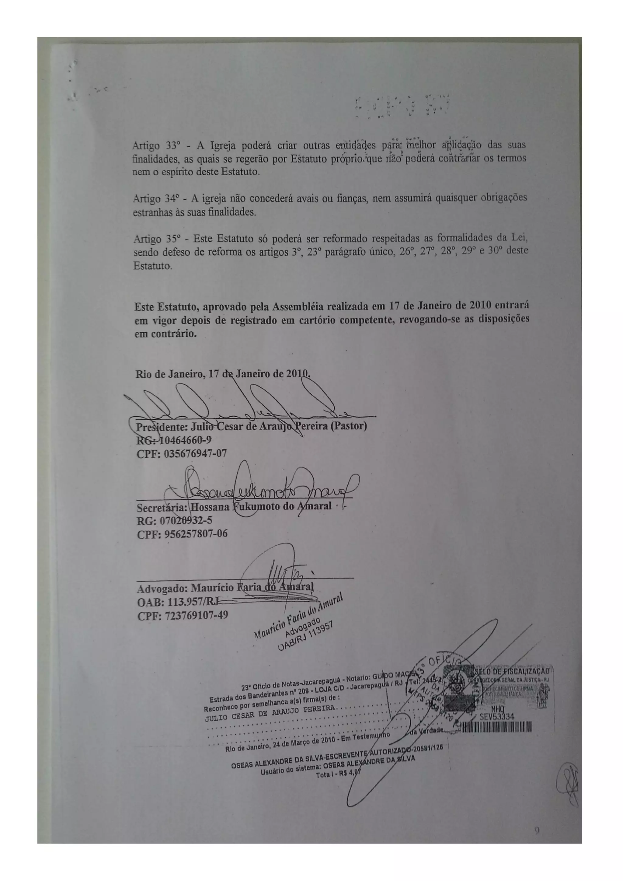 Estatuto IBC de Jacarepaguá