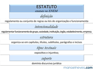 Gêneros textuais no ENEM: estatuto | PDF