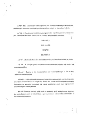 Estatutos da Sociedade Recreativa Colense