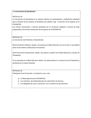 ESTATUTOS FEUNAPVIC (Provisorios y sujetos a evaluación) 2011