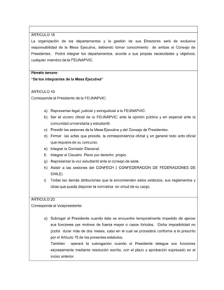 ESTATUTOS FEUNAPVIC (Provisorios y sujetos a evaluación) 2011