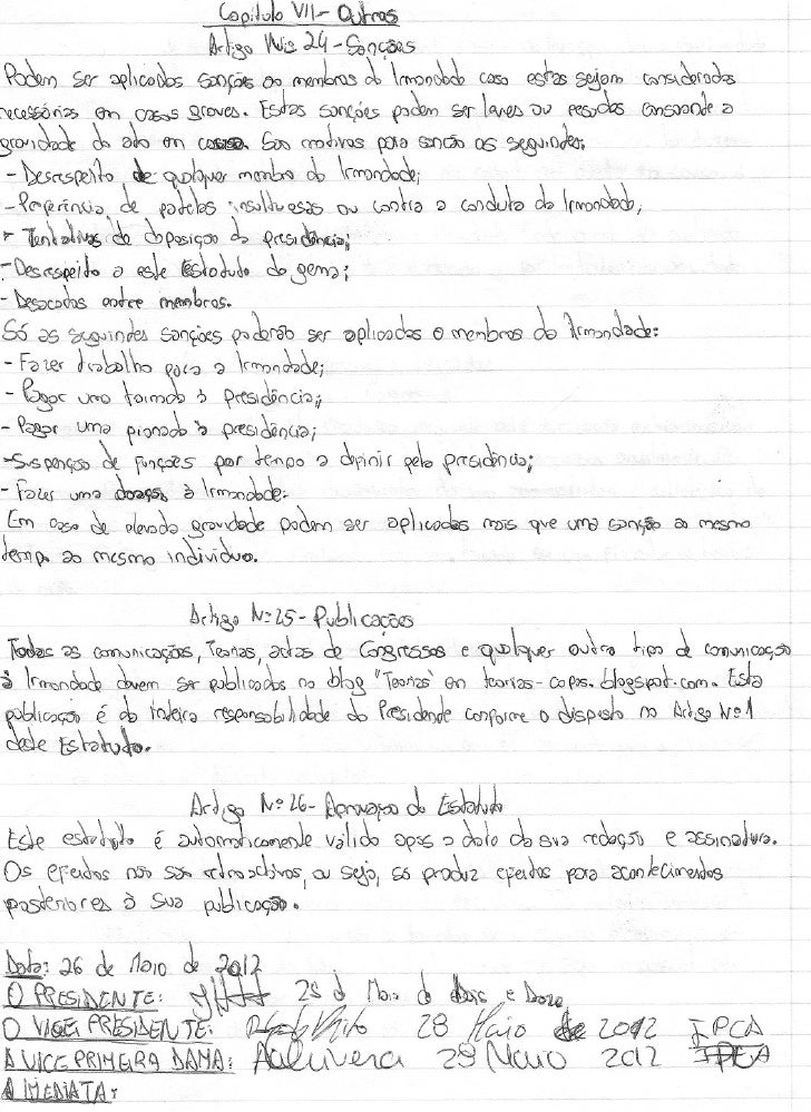 Estatutos Irmandade Das Teorias