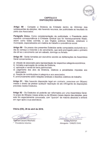 Estatuto Social Sinprocim-ES