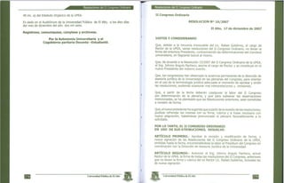 Resoluciones del II Congreso Ordinario
40 inc. a) del Estatuto Orgánico de la UPEA.
Es dado en el Auditórium de la Universidad Pública de El Alto, a los diez días
del mes de diciembre del año dos mil siete.
Regístrese, comuniqúese, cúmplase y archívese.
Por la Autonomía Universitaria y el
Cogobierno paritario Docente -Estudiantil.
Resoluciones del II Congreso Ordinario
Universidad Pública de El Alto
II Congreso Ordinario
RESOLUCIÓN Nro 16/2007
El Alto, 17 de diciembre de 2007
VISTOS Y CONSIDERANDO
Que, debido a la renuncia irrevocable del Lie. Rafael Gutiérrez, al cargo de
Rector de la UPEA, varias resoluciones del II Congreso Ordinario, no llevan la
firma del entonces Presidente, contraviniendo las determinaciones del Conclave
universitario, en flagrante boicot al mismo.
Que, de acuerdo a la Resolución 15/2007 del II Congreso Ordinario de la UPEA,
el Ing. Johnny Ángulo Pacheco, asume el cargo de Rector, y se constituye en el
nuevo Presidente del máximo evento.
Que, los congresistas han observado la ausencia permanente de la dirección de
asesoría jurídica de la Universidad en las plenarias del Congreso, para orientar
en el uso de la terminología jurídica adecuada al momento de aprobar y emitir
las resoluciones, pudiendo ocasionar mal interpretaciones u omisiones.
Que, a partir de la fecha deberán coadyuvar la labor del II Congreso
por determinación de la plenaria, y que para subsanar las observaciones
mencionadas, se ha planteado que las Resoluciones anteriores, sean sometidas
a revisión de forma.
Que, el nuevo presidente ha sugerido que a partir de la revisión de las resoluciones,
pudiese refrendar las mismas con su firma, rubrica y si fuese necesario con
nueva asignación, habiéndose pronunciado el plenario favorablemente a lo
solicitado.
POR LO TANTO, EL II CONGRESO ORDINARIO
EN USO DE SUS ATRIBUCIONES, RESUELVE:
ARTICULO PRIMERO.- Aprobar la revisión y modificación de forma, y
nueva signación de las Resoluciones del II Congreso Ordinario de la UPEA,
emitidas hasta la fecha, encomendándose la labor al Presidium del Congreso en
coordinación con la Dirección de Asesoría Jurídica de la Universidad.
ARTÍCULO SEGUNDO.- Autorizar al Ing. Johnny Ángulo Pacheco, actual
Rector de la UPEA, la firma de todas las resoluciones del II Congreso, anteriores
que no lleven la firma y rubrica del ex Rector Lie. Rafael Gutiérrez, incluidas las
de nueva signación.
Universidad Pública de El Alto
 