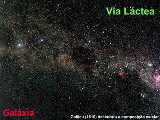 Via Láctea Galáxia Galileu (1610) descobriu a composição estelar 