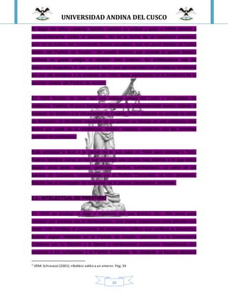 UNIVERSIDAD ANDINA DEL CUSCO
10
Al llegar los años cuarenta, Bobbio cambió su actitud y pasó a militar abierta y
conscientemente contra el fascismo. No en la forma de un marxismo ortodoxo,
sino en el marco del movimiento liberal socialista, que en poco tiempo se fundió
dentro del Partido de Acción.7 No puede decirse que durante la guerra Bobbio
corriera un grave peligro al adoptar esta postura. Su antifascismo era de
extracción burguesa, lo que quería decir que aprovechaba los privilegios familiares
sin por ello limitarse a la protesta: en 1942 había participado en la fundación de la
sección véneta del Partido de Acción.
En 1943 Bobbio se casó con una antigua amiga del Liceo y compañera de
militancia, Valeria. Al poco tiempo, un decreto no excesivamente severo ordenó el
traslado de Bobbio a la Universidad de Cagliari. Poco después se produjo la caída
de Mussolini: la debilidad creciente de su partido se tradujo en una militancia más
activa por parte de la resistencia. Bobbio mantuvo contactos con las primeras
partidas de partisanos.
Esta actividad le llevó a la cárcel, de la que salió en 1944 para retornar a Turín.
Fueron tiempos duros en los que encontró una ciudad muy distinta a la que había
dejado años atrás: registros continuos, hambre, bombardeos. La unión de las
fuerzas de izquierda, coordinadas por el Partido Comunista, se hizo necesaria.
Bobbio fue el encargado de ocuparse de la prensa clandestina del frente.
2.3.- INTELECTUAL DE PRESTIGIO
En 1945 se produjo el viaje a Inglaterra del que Bobbio dijo: «Me sirvió para
conocer por primera vez la democracia». Una buena experiencia para afrontar con
miras más amplias el panorama de renovación política que conllevó la liberación.
Bobbio siguió militando en el Partido de Acción, criticando a la Democracia
Cristiana por su filiación a la Iglesia y manteniendo posiciones distanciadas con
respecto a los comunistas y al Partido Socialista. No obstante, el fracaso electoral
7 VERA Schiavazzi (2001).«Bobbio:addio a un amore». Pág. 34
 