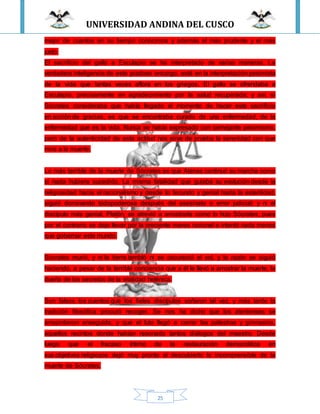 UNIVERSIDAD ANDINA DEL CUSCO
25
mejor de cuantos en su tiempo conocimos y además el más prudente y el más
justo.
El sacrificio del gallo a Esculapio se ha interpretado de varias maneras. La
verdadera inteligencia de este piadoso encargo, está en la interpretación pesimista
de la vida que tantas veces aflora en los griegos. El gallo se ofrendaba a
Esculapio, precisamente en agradecimiento por la salud recuperada; y así, si
Sócrates consideraba que había llegado el momento de hacer este sacrificio
en acción de gracias, es que se encontraba curado de una enfermedad, de la
enfermedad que es la vida. Nunca se había expresado con semejante pesimismo,
pero de la autenticidad de esta actitud nos sirve de prueba la serenidad con que
mira a la muerte.
Lo más terrible de la muerte de Sócrates es que Atenas continuó su marcha como
si nada hubiera sucedido. La misma fatalidad que guiaba su evolución desde la
religiosidad hacia el racionalismo y desde lo fecundo y genial hasta la esterilidad,
siguió dominando todopoderosa después del asesinato o error judicial; y ni el
discípulo más genial, Platón, se atrevió a arrostrarla como lo hizo Sócrates, pues
por el contrario se dejo llevar por la creciente marea racional e intentó nada menos
que gobernar este mundo.
Sócrates murió, y ni la tierra tembló ni se oscureció el sol, y la razón se siguió
haciendo, a pesar de la terrible conciencia que a él le llevó a arrostrar la muerte, la
dueña de los secretos de la vitalidad helénica.
Son falsos los cuentos que los fieles discípulos soñaron tal vez, y más tarde la
tradición filosófica procuró recoger. Se nos ha dicho que los atenienses se
arrepintieron enseguida, y que el luto llegó a cerrar las palestras y gimnasios,
aquellos recintos donde habían resonado tantos diálogos del maestro. Desde
luego que el fracaso íntimo de la restauración democrática en
sus objetivos religiosos dejó muy pronto al descubierto lo incomprensible de la
muerte de Sócrates.
 