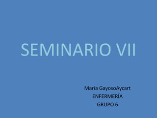 SEMINARIO VII
María GayosoAycart
ENFERMERÍA
GRUPO 6
 