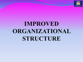 IMPROVED
ORGANIZATIONAL
STRUCTURE
 