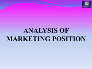 ANALYSIS OF
MARKETING POSITION
 