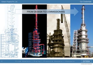 Our Credentials

Esteem Projects Pvt. Ltd.

FROM DESIGN TO COMMISSIONING

3

F i r e d

H e a t e r s

|

P i p i n g

|

P r e s s u r e

V e s s e l s

|

D a m p e r s

ESTEEM
Constructive Solutions

 