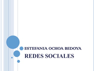ESTEFANIA OCHOA BEDOYA
REDES SOCIALES
 