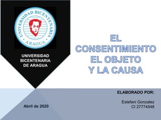 UNIVERSIDAD
BICENTENARIA
DE ARAGUA
Abril de 2020
ELABORADO POR:
Estefani Gonzalez
CI 27774548
 