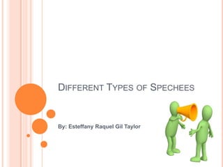 DIFFERENT TYPES OF SPECHEES


By: Esteffany Raquel Gil Taylor
 