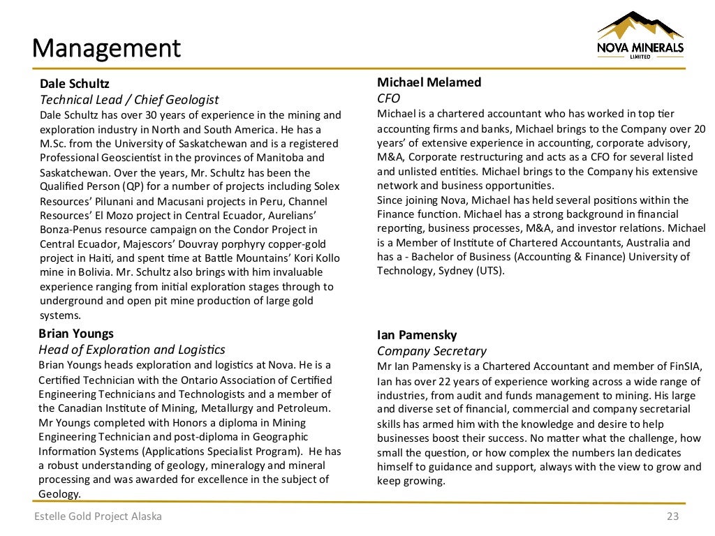 Estelle gold project technical presentation (NVA. ASX)