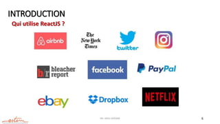 INTRODUCTION
Mr. JADLI AISSAM 6
Qui utilise ReactJS ?
 