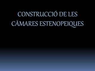 CONSTRUCCIÓ DE LES
CÀMARES ESTENOPEIQUES
 