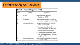 Estratificación del Paciente
Nishimura A. 2014 AHA/ACC Guideline for the Management of Patients
 