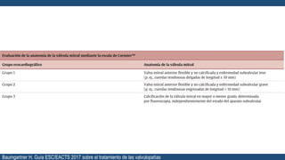 Baumgartner H. Guía ESC/EACTS 2017 sobre el tratamiento de las valvulopatías
 
