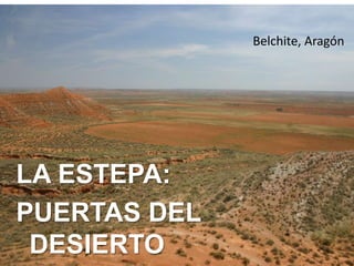 LA ESTEPA:
PUERTAS DEL
DESIERTO
Belchite, Aragón
 