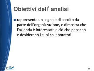 Obiettivi dell’analisi


rappresenta un segnale di ascolto da
parte dell'organizzazione, e dimostra che
l'azienda è inter...