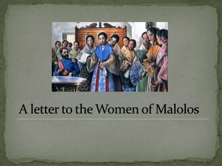 A letter to the Women of Malolos 