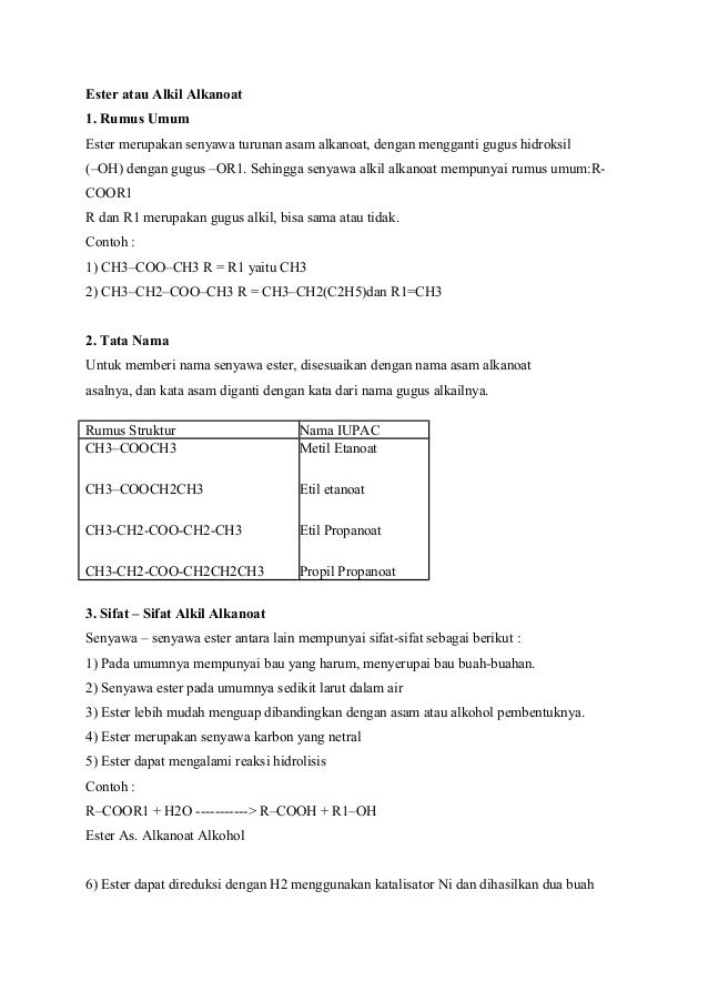 Makalah Ester Atau Alkil Alkanoat