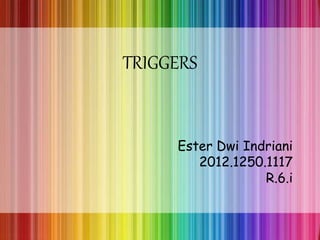 TRIGGERS
Ester Dwi Indriani
2012.1250.1117
R.6.i
 