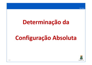 Prof. Nunes
Determinação daDeterminação da
PGQUIM - UFC319
Configuração AbsolutaConfiguração Absoluta
 