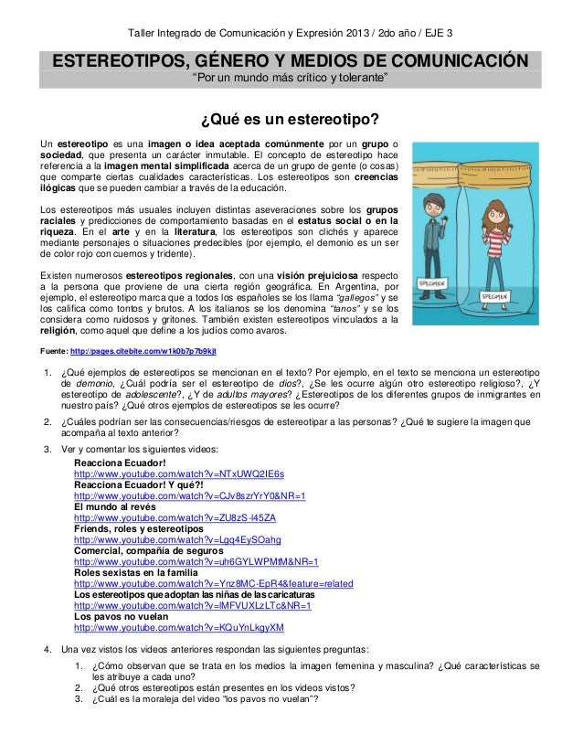 Estereotipos Genero Y Medios De Comunicacion
