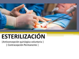 ESTERILIZACIÓN
|Anticoncepción quirúrgica voluntaria |
| Contracepción Permanente |
 